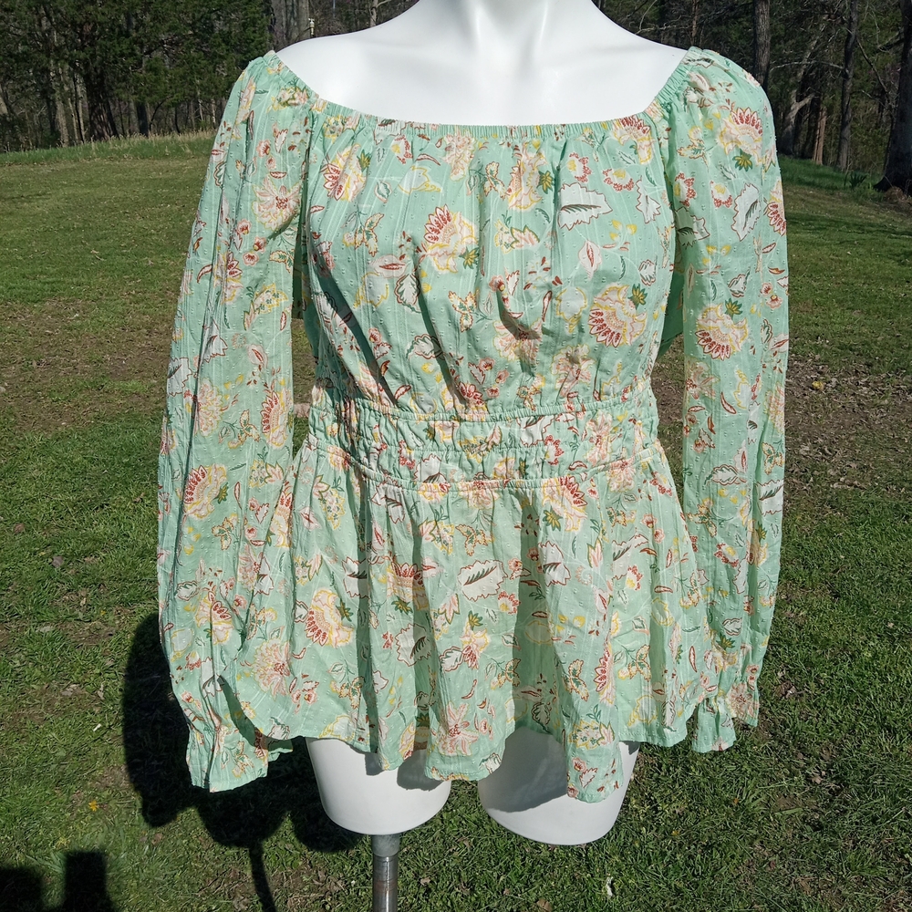 Torrid Green & Floral Top
